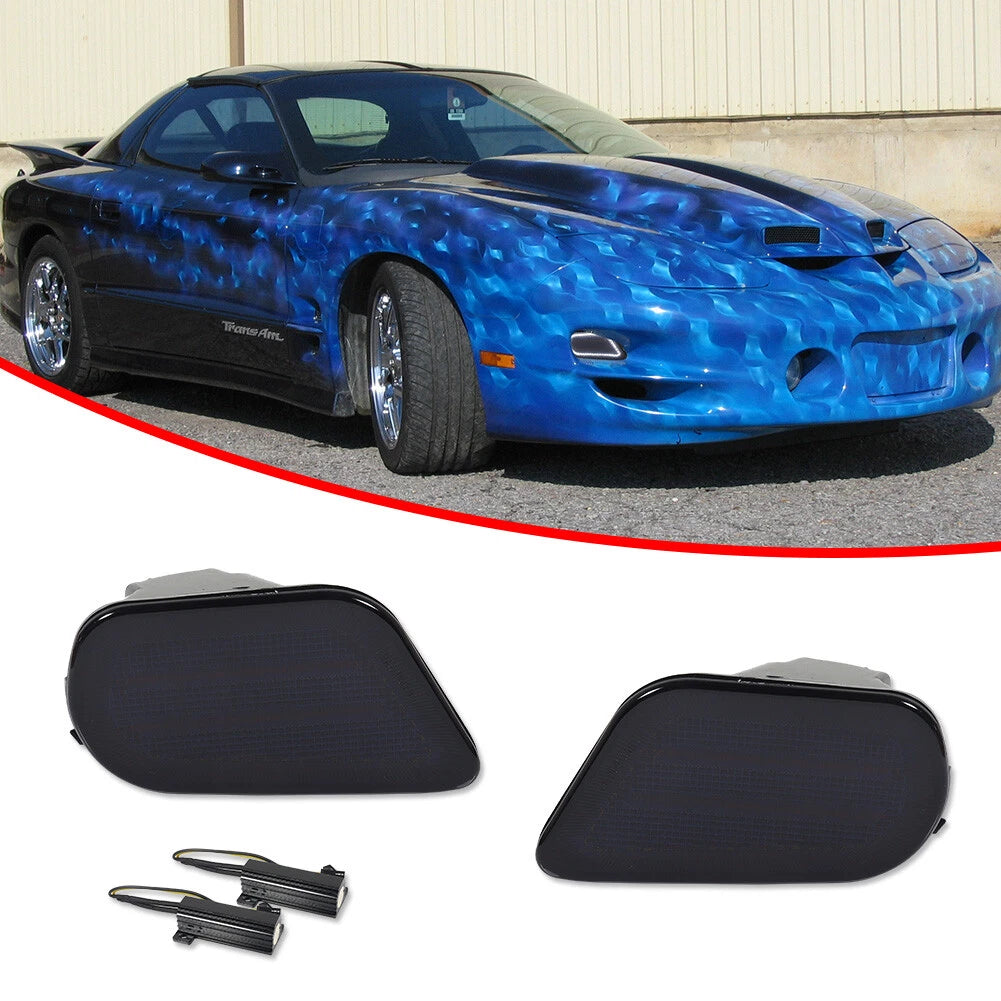 Set of 2 Switchback Dynamic Amber & White DRL Turn Signal Lights for Trans Am