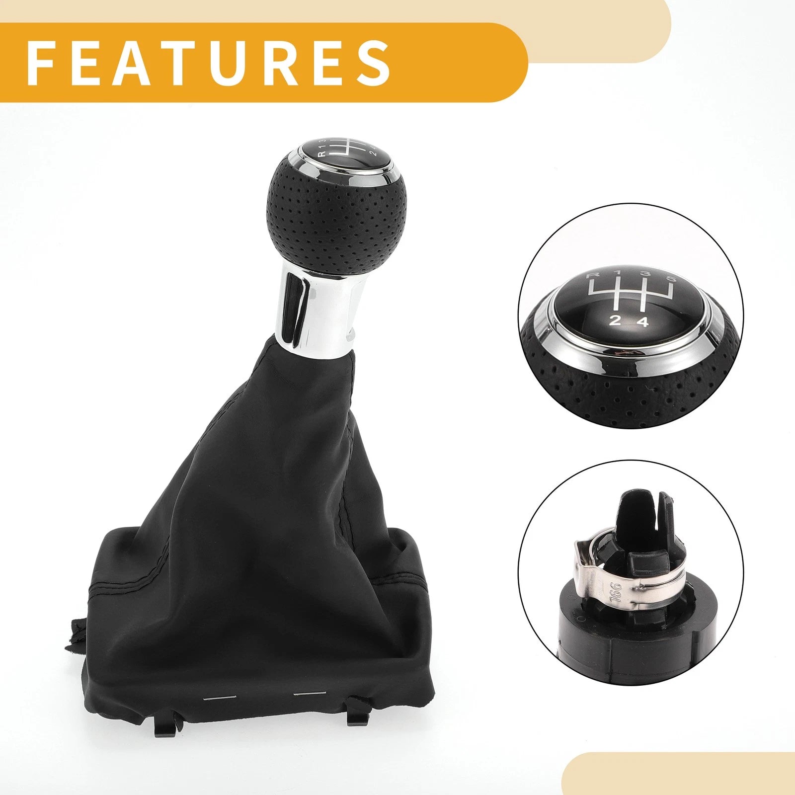 5 Speed Gear Shifter Knob with Cover for Audi A3 (2008–2013)