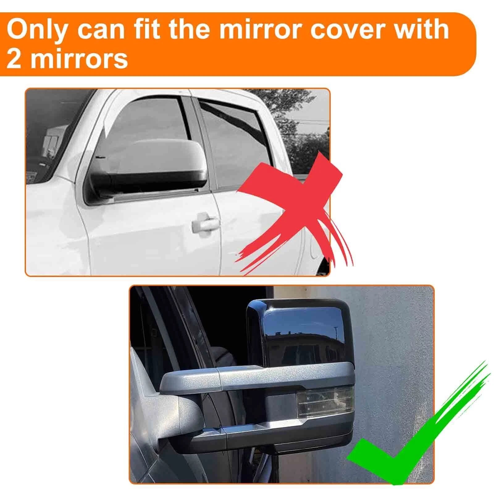 Pair Tow Mirror Cap Covers for Chevy Silverado GMC Sierra (2014-2019)