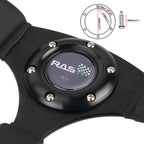 Genuine Leather Steering Wheel with Horn + Hub Adapter for Dodge Chevy GM