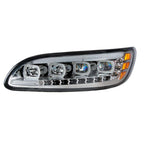 Quad-LED Chrome Headlights with Sequential LED DRL for Peterbilt (2010–2024)