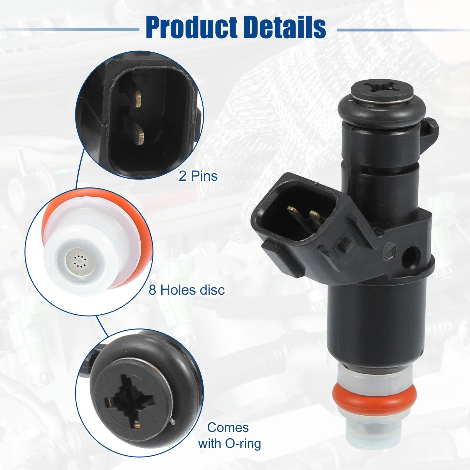 1pc Fuel Injector Nozzle for Honda Accord 3.0L V6 (2003–2007) 16450-RCA-A01