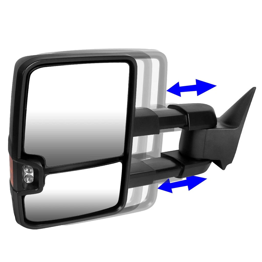 Pair Powered Amber LED Turn Signal Side Towing Mirror for Chevy GMC C/K (1988–2002)