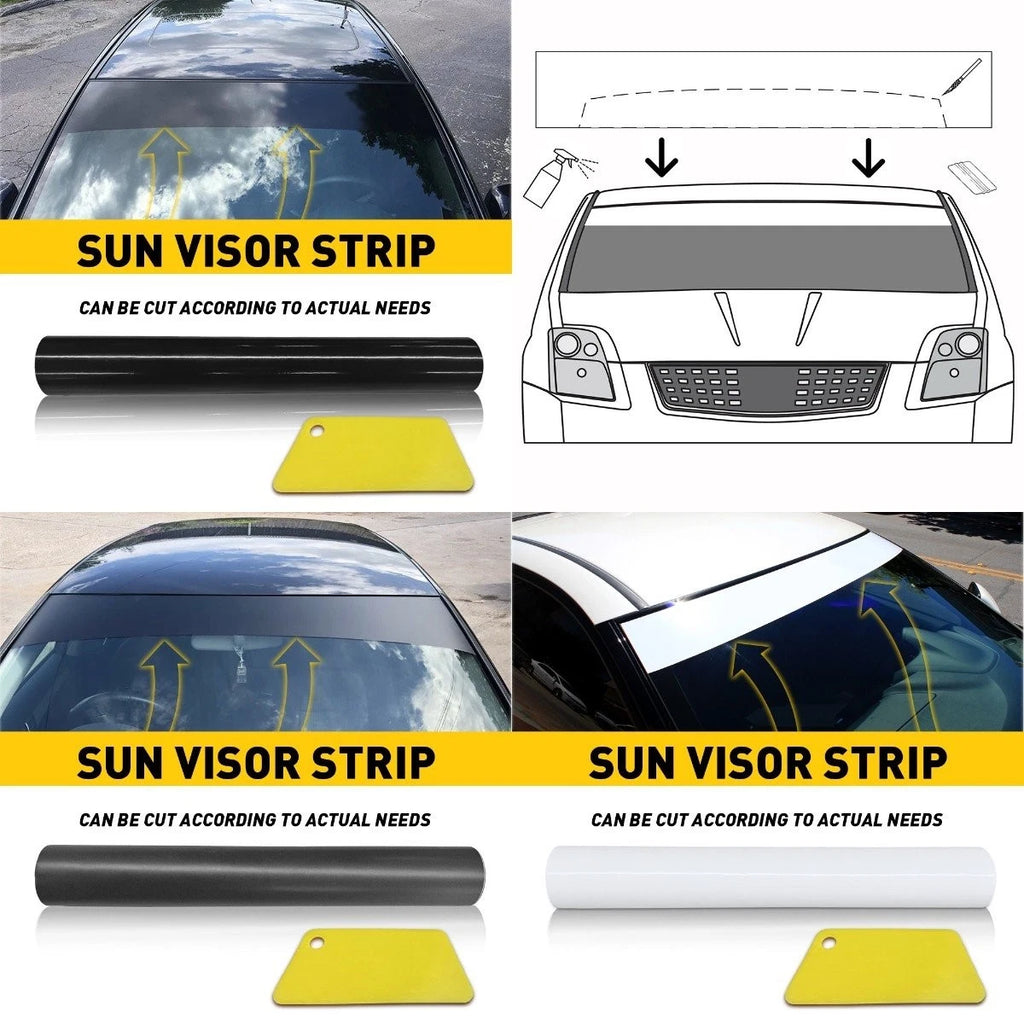60x10" Window Tint Windshield Sun Visor Vinyl Strip for Universal Fit