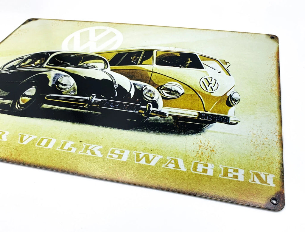 Metal Sign Vintage Volkswagen Beetle Large Reproduction for (1957–1979)