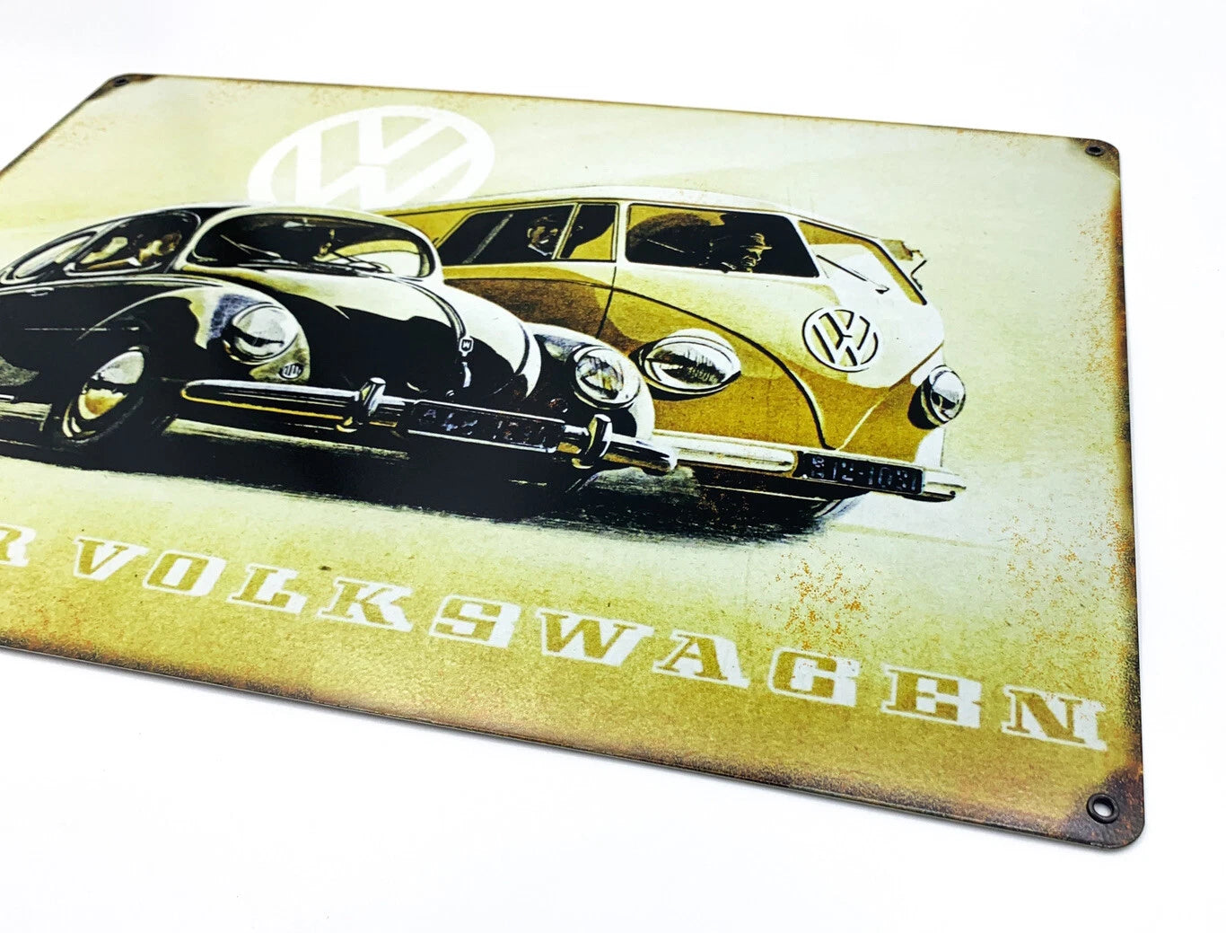 Metal Sign Vintage Volkswagen Beetle Large Reproduction for (1957–1979)