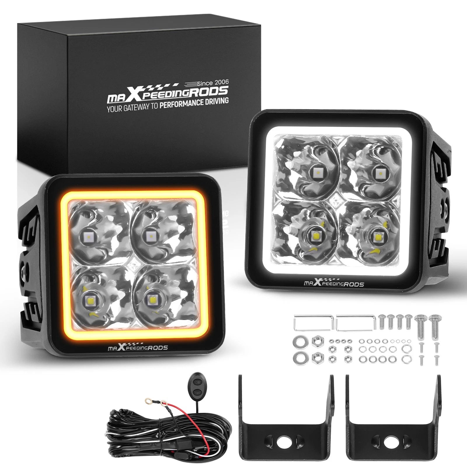 120W LED Pod Lights 3.3" Spot Beam 12000lm for Toyota 4Runner (2010–2023)