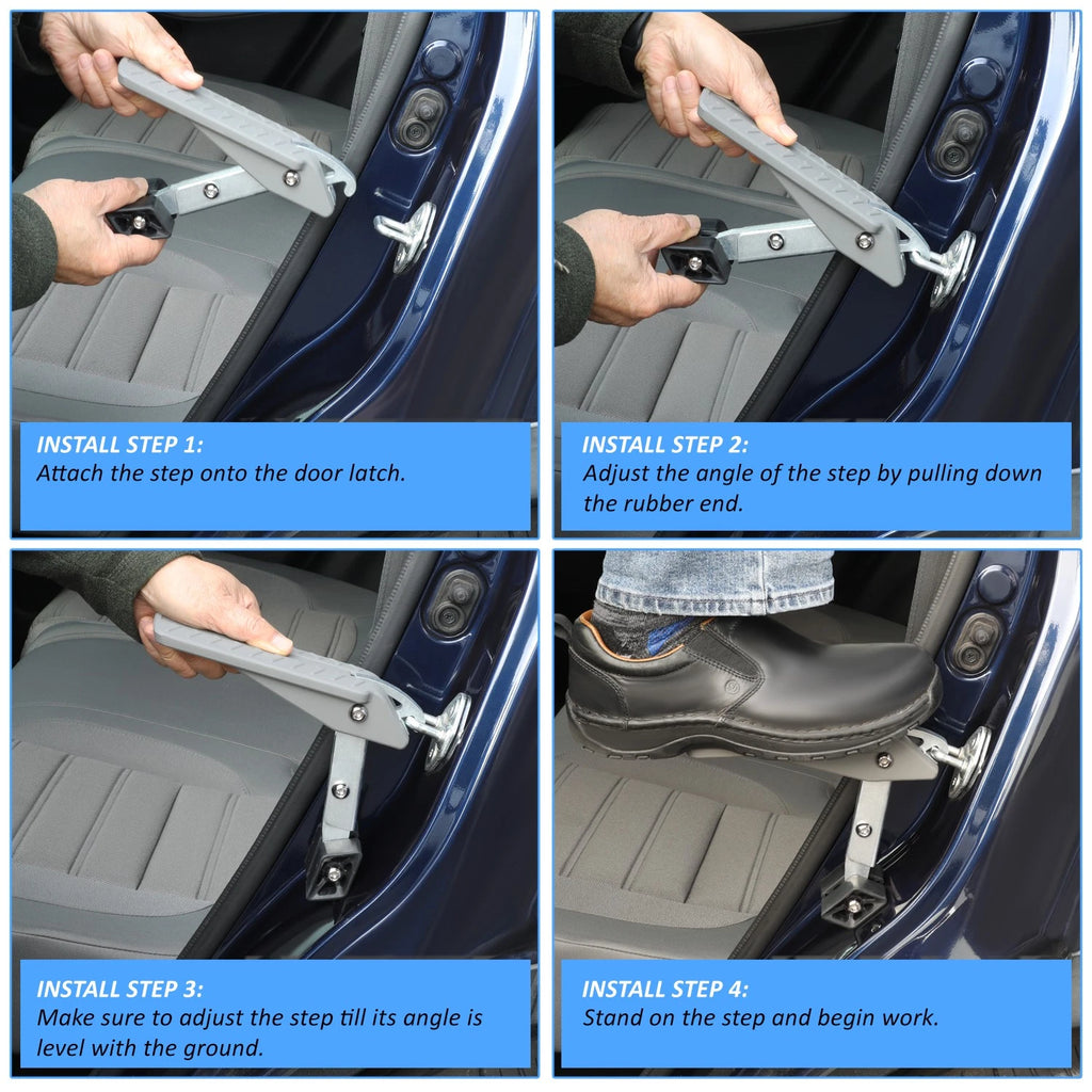 5 Angles Foldable Car Door Latch Hook Step for Roof Access (Fits Most Models)