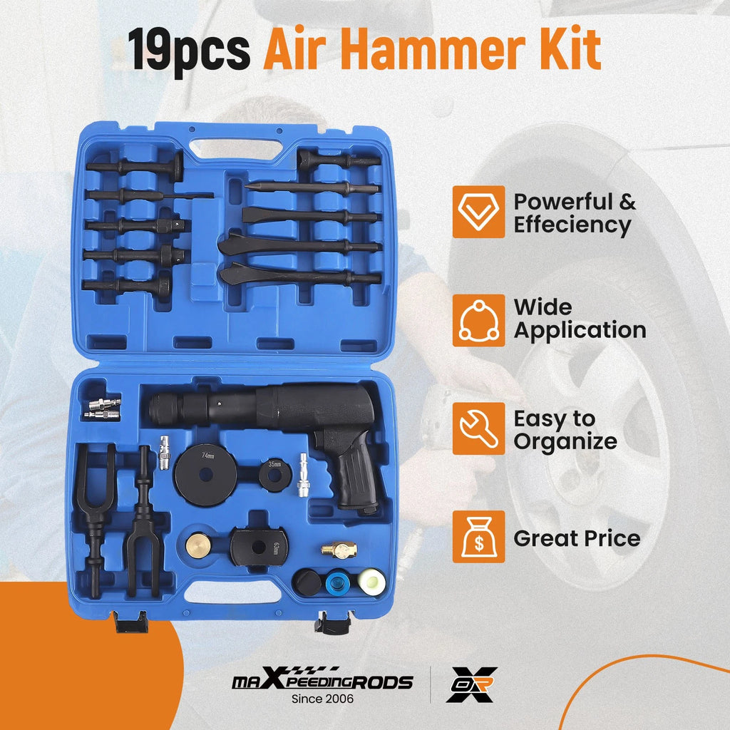 19-Piece Air Hammer Kit for Multi-functional Pneumatic Tools