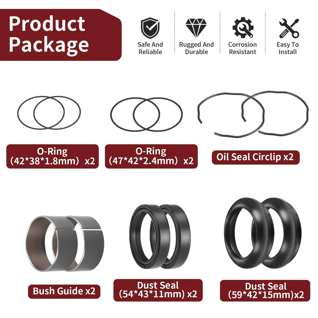 Fork Bushing Oil Seals O-Ring Kit for SUZUKI GSX-R1000