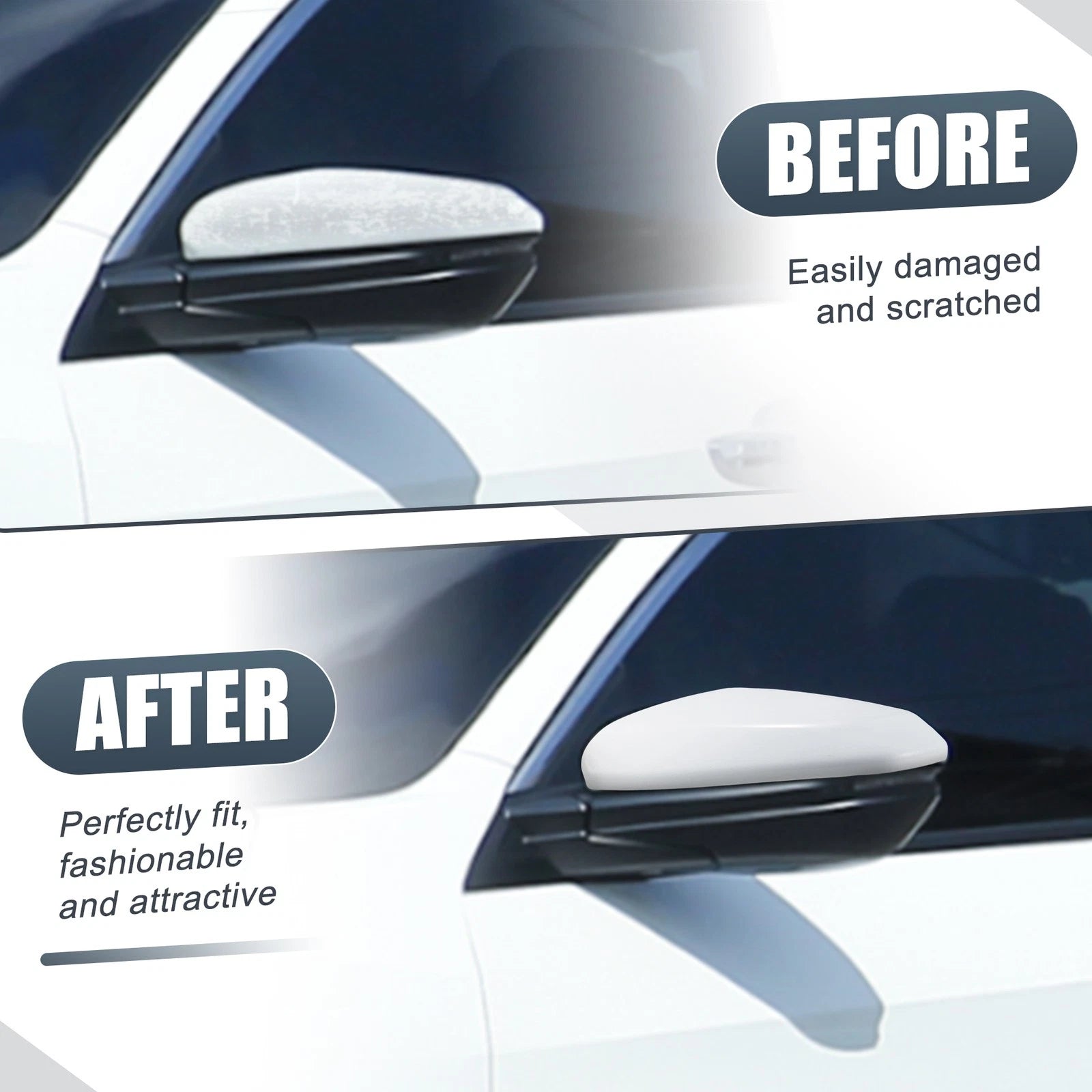 Left Side Mirror Cover Cap for Honda Civic (2016–2021) - White