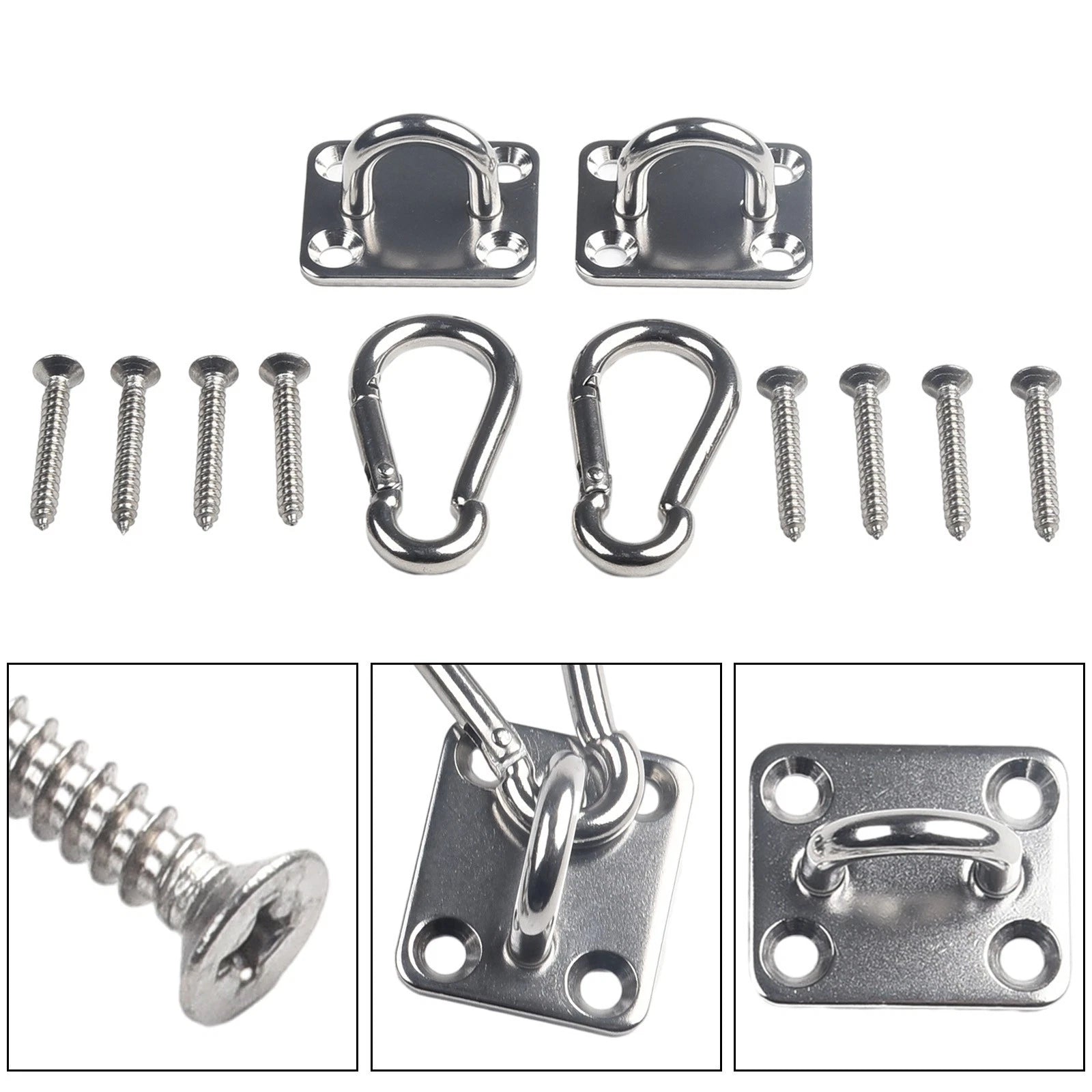 Set of 2 Stainless Heavy Duty Ceiling Hanging Hooks for Swing Chair