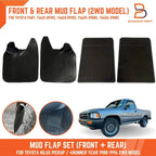 Black Rubber Mud Flaps for 2WD Toyota Hilux (1988-1996)