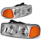 Chrome Housing Amber Corner Headlight Lamps for GMC Sierra 1500 Yukon (1999–2007)