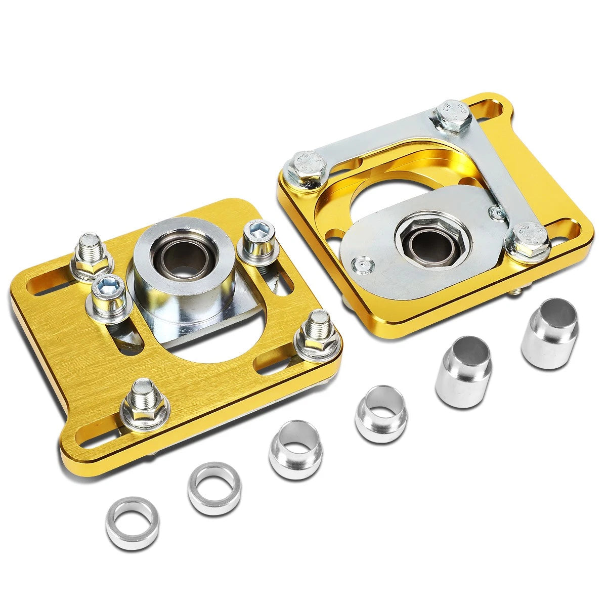 Adjustable Camber Caster Plates for Ford Mustang (1994–2004) - 2.5" Gold