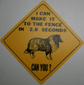 Caution Sign - Warning: I Can Make Fence in 2.8 Seconds - Collie