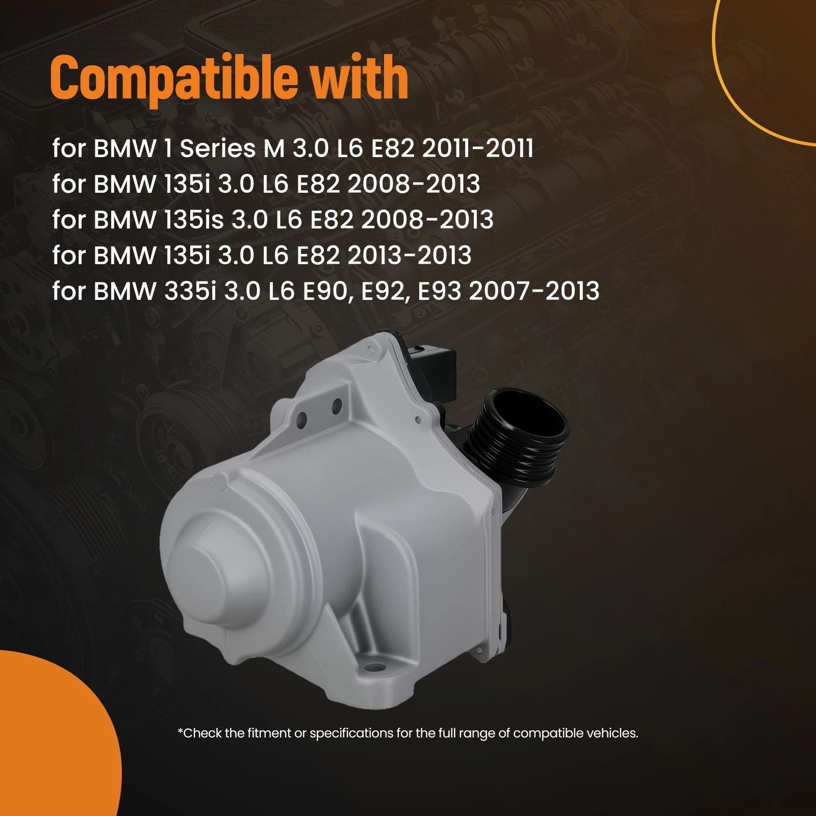 Coolant Water Pump for BMW 135i 335i 535i (2008–2016)