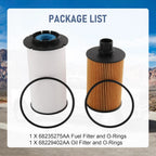 Set of 2 Fuel and Oil Filters for Ram 1500 (2014–2019) 3.0L V6 EcoDiesel