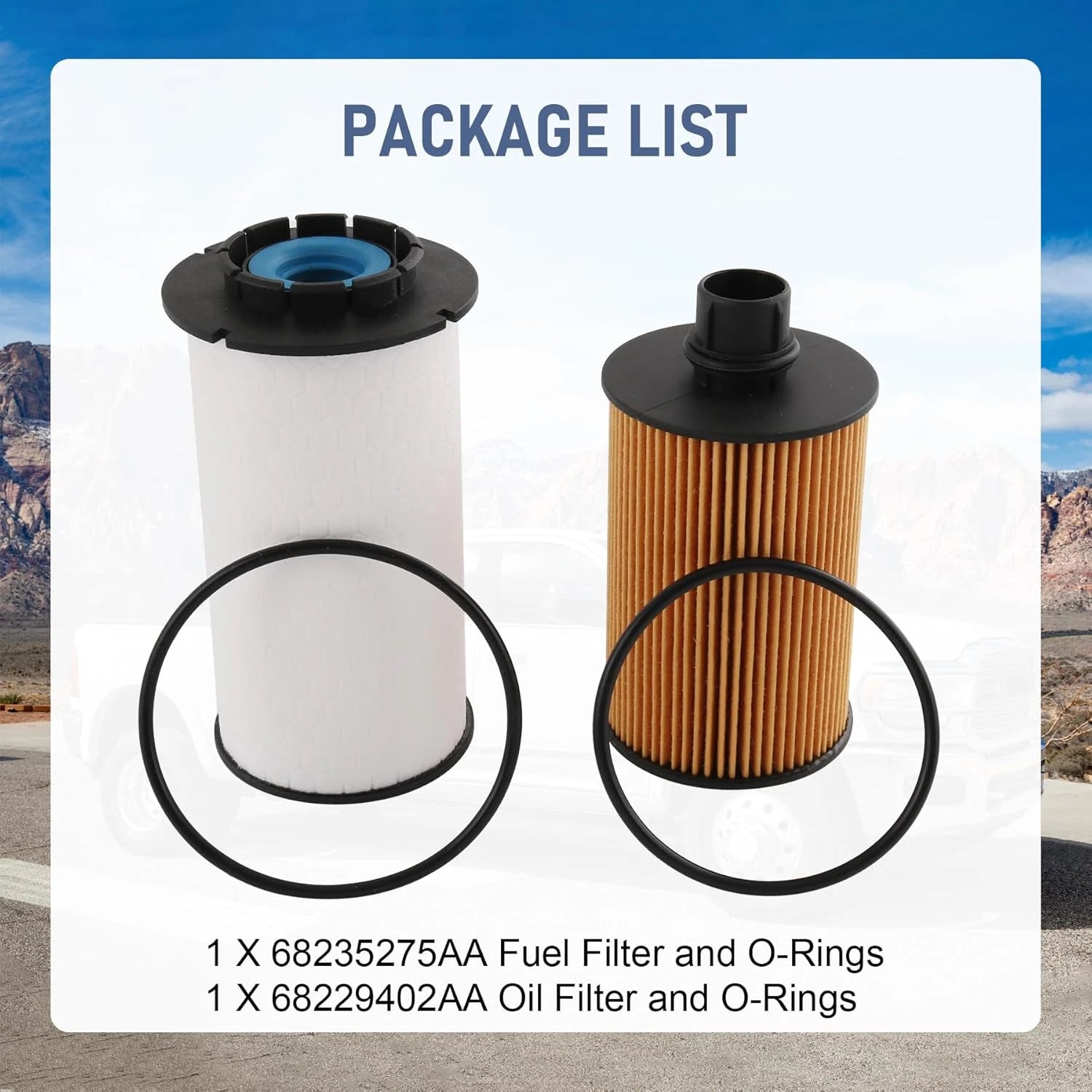 Set of 2 Fuel and Oil Filters for Ram 1500 (2014–2019) 3.0L V6 EcoDiesel