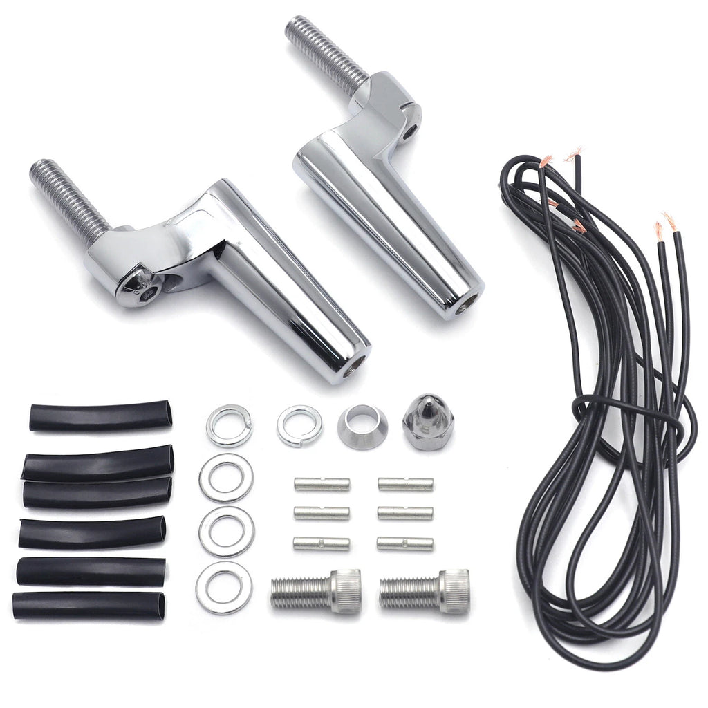 Chrome 39mm Turn Signal Relocation Kit for Harley XL (1988–2022)