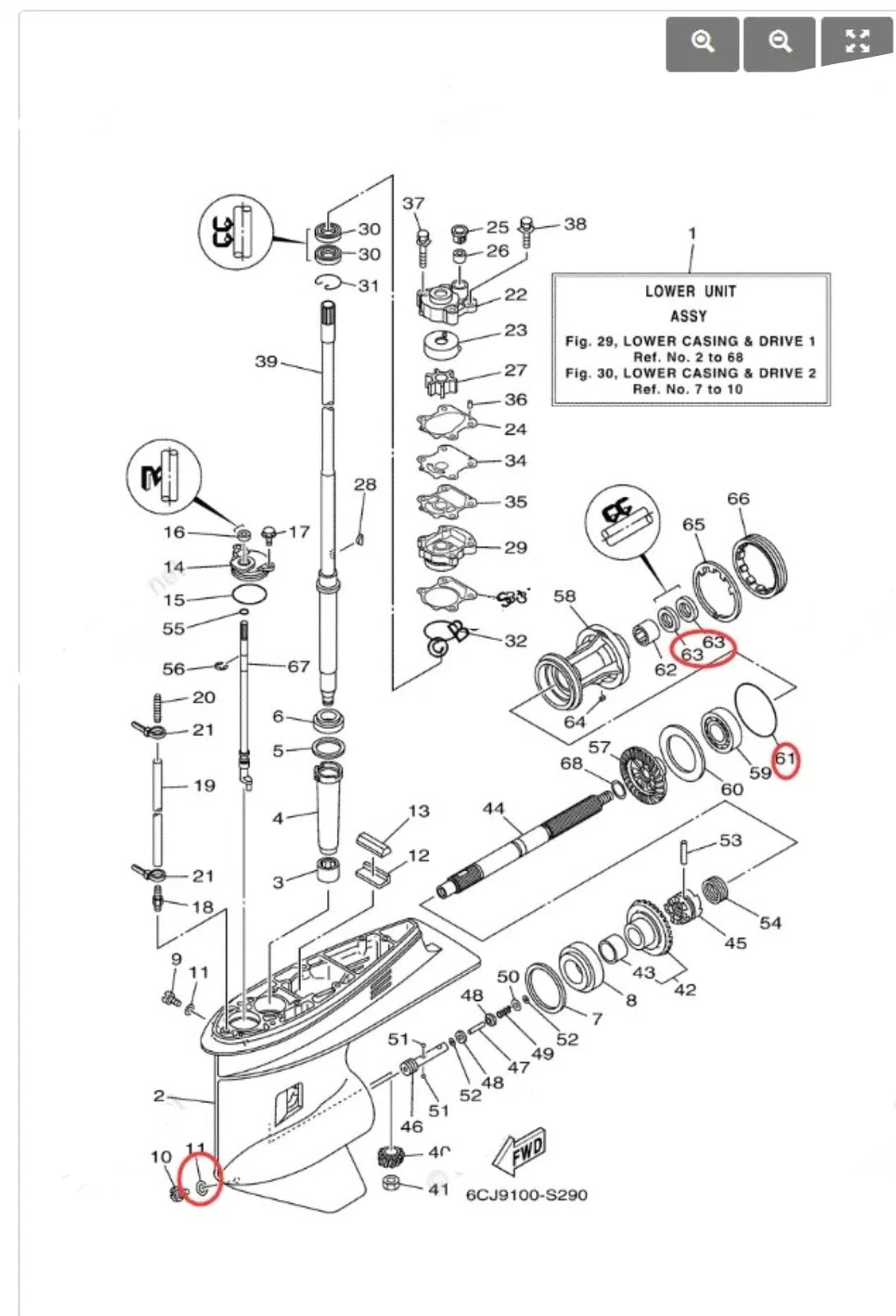 Lower Unit Seal Kit for Yamaha 40-100 HP 93101-25M03 93210-86M39