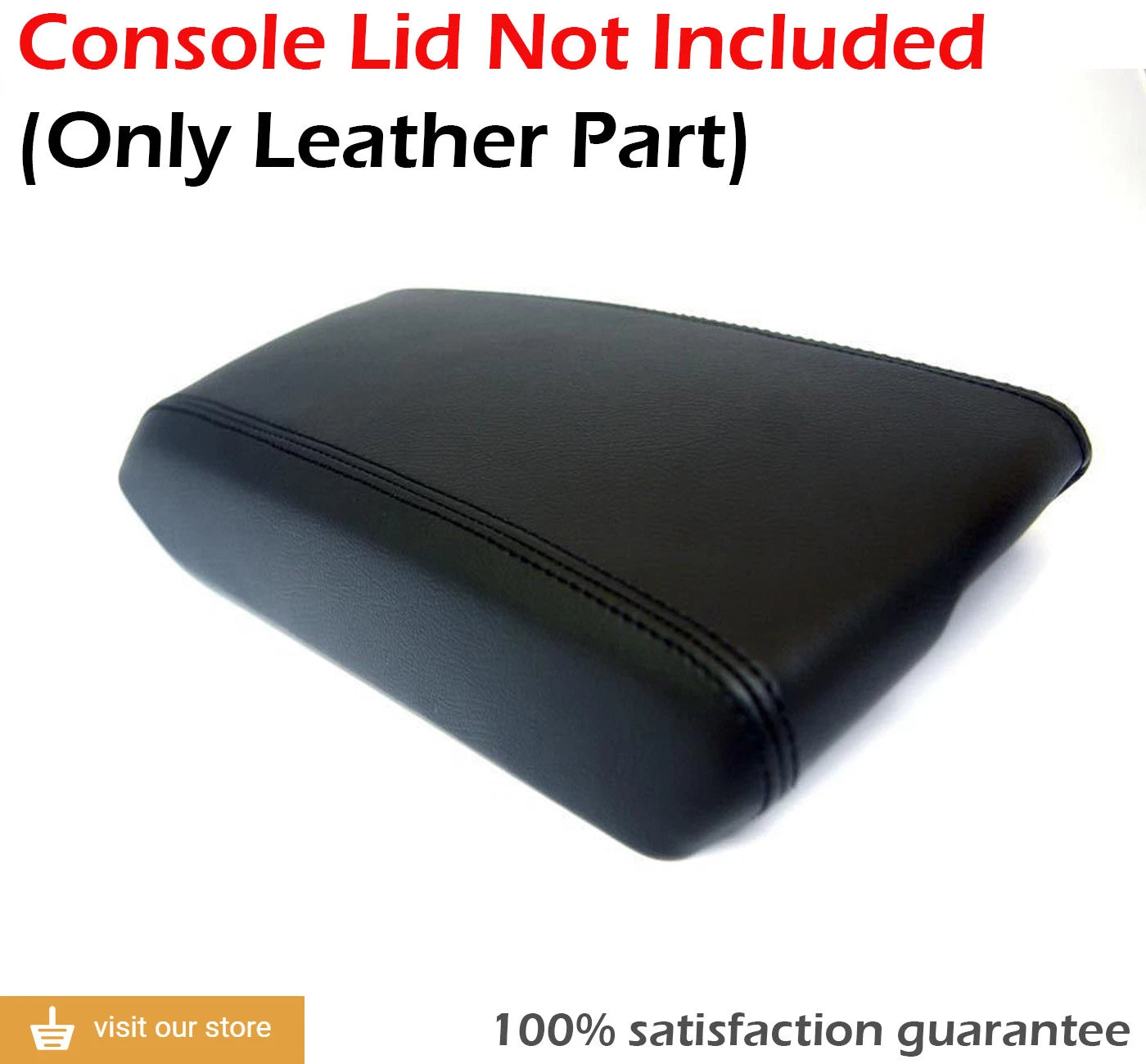 Center Console Armrest Cover for Hyundai Sonata (2015–2019) Black Leather