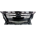 Replacement Black Gloss/Painted Plastic Front Grille For 2014-2016 Mazda Mazda 3