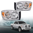 Set of 2 Headlights for Dodge Ram 1500 2500 3500 (2006–2008)