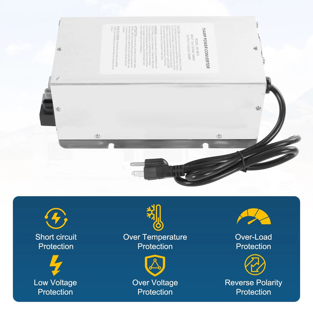 Deckmount Converter Charger for WFCO WF-9800 (75 Amp)