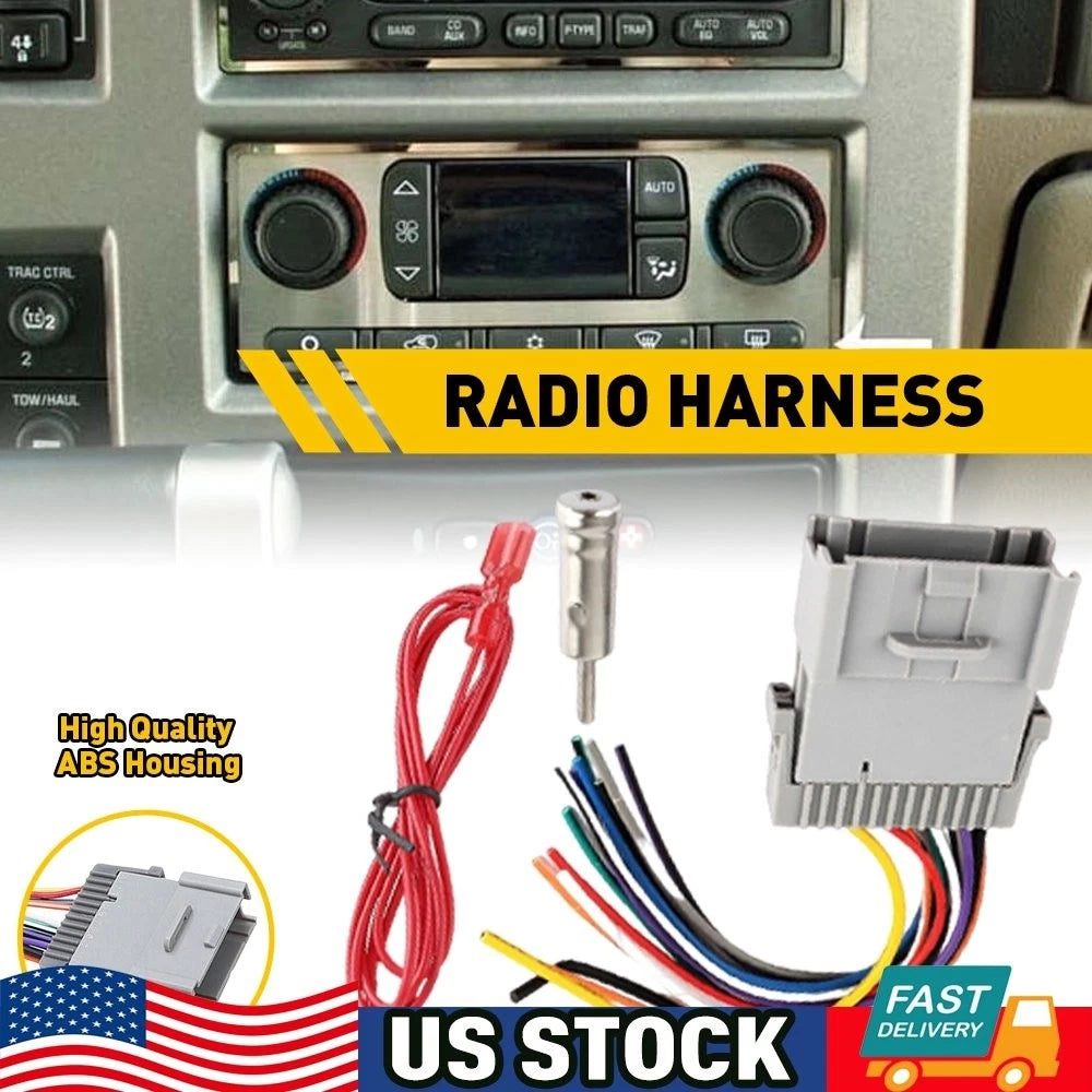 Car Radio Stereo Dash Kit Harness Wire Antenna Adapter for Hummer Cadillac Chevy (2003–2009)