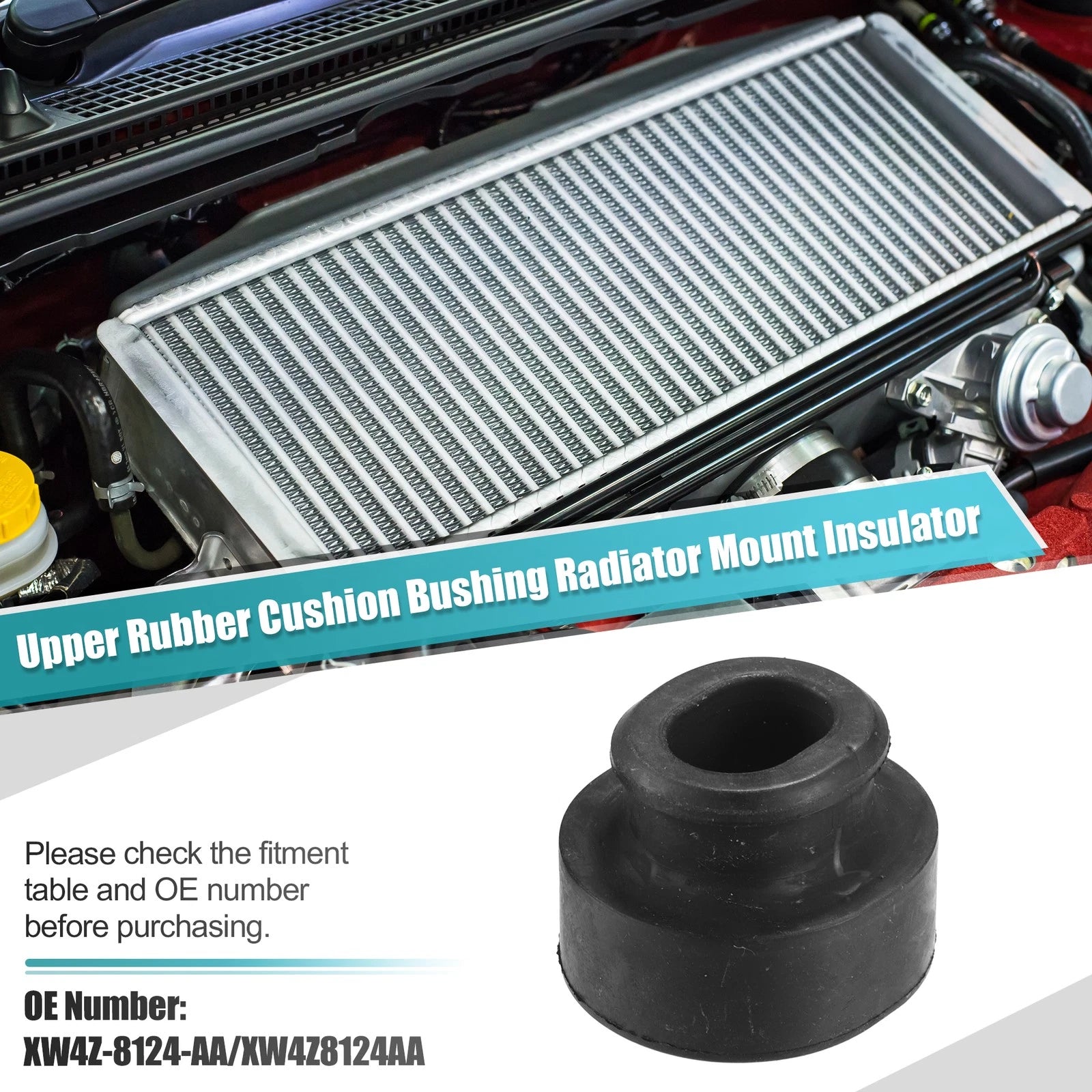 2X Radiator Mount Insulator for Ford Thunderbird (2002–2005) No.XW4Z-8124-AA