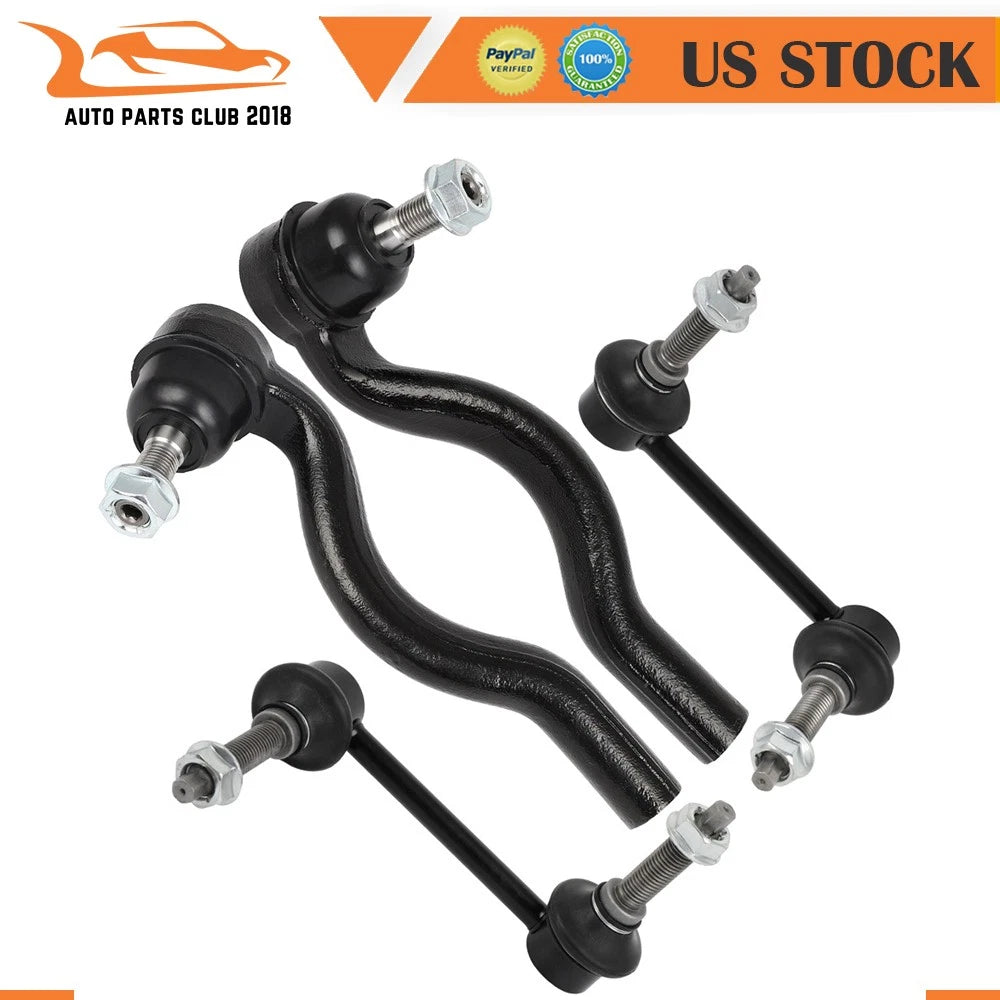 Set of 4 Front Sway Bar End Links & Outer Tie Rod for Dodge Durango (2011–2015)