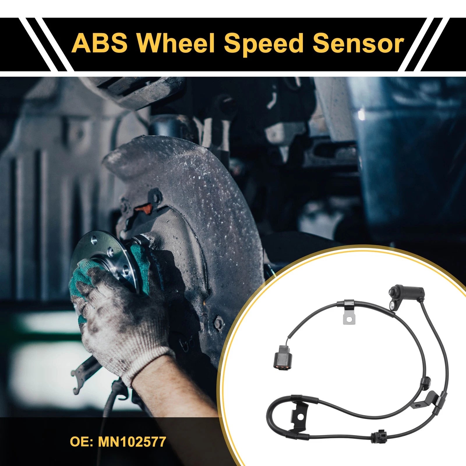 ABS Wheel Speed Sensor No.MN102577 for Mitsubishi L200 (2010–2011) Rear Left