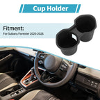 Console Cup Holder Organizer for Subaru Forester (2025–2026) TPE Black 1 pcs