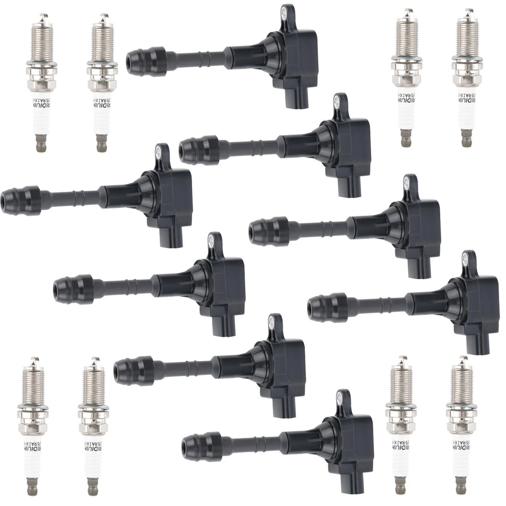 Set of 8 Ignition Coils & Spark Plugs for Infiniti QX56 Nissan Armada (2004–2015)