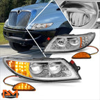 Full LED DRL Headlights Chrome/Amber for International Harvester 4100-8600 (2002–2015)