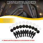 Set of 10 Universal Black Spike Bolts for Windscreen