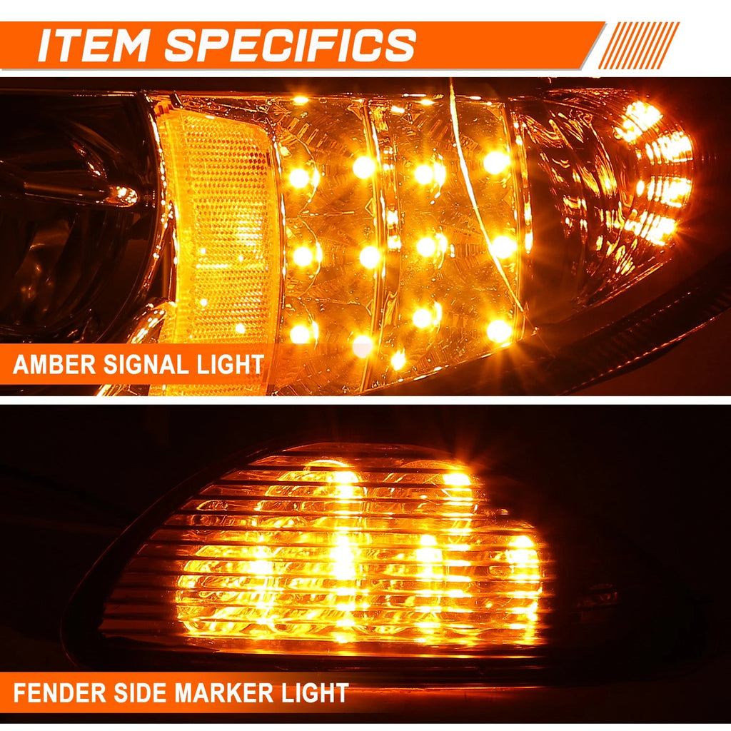 Full LED DRL Headlights Chrome/Amber for International Harvester 4100-8600 (2002–2015)