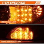 Full LED DRL Headlights Chrome/Amber for International Harvester 4100-8600 (2002–2015)