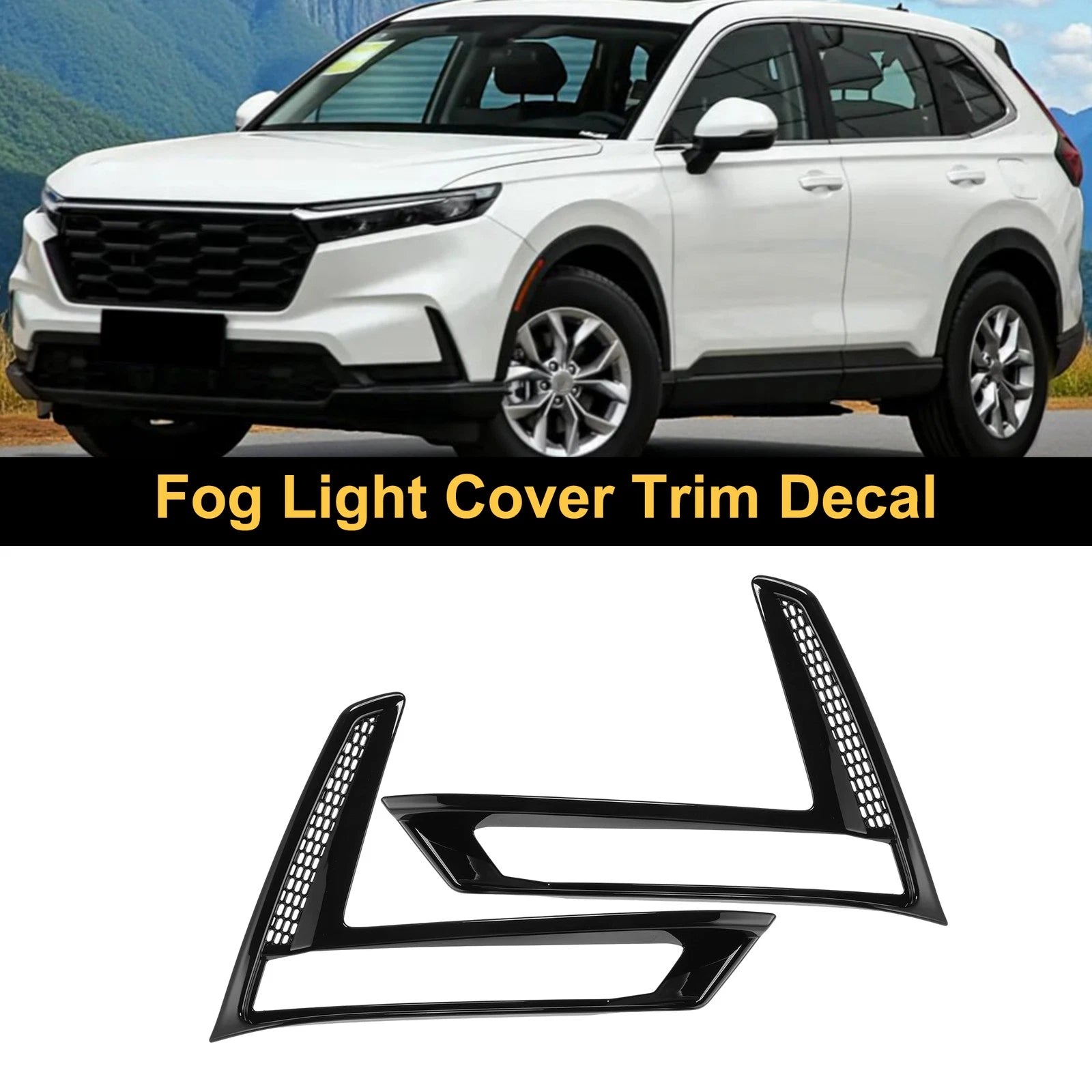 Fog Light Cover Trim Set of 2 for Honda CR-V (2023–2024) Glossy Black
