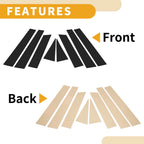 8 Pcs Door Pillar Window Trim for Nissan X-Trail (2013–2020) Black