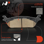 Set of 4 Rear Ceramic Brake Pads for Ford F-150, Expedition (2015–2019)