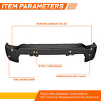 Front Bumper Face Bar for Chevy Silverado 2500 3500 HD (2020–2023) w/Sensor Hole Black