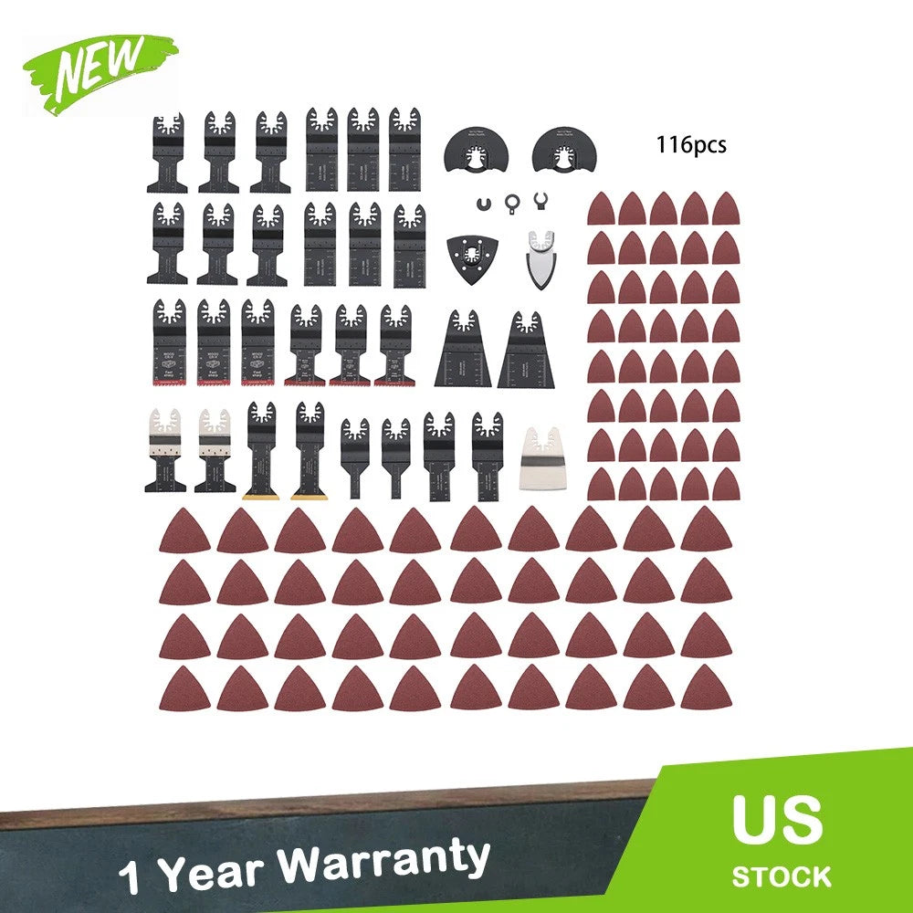 116-Piece Oscillating Saw Blades Kit for Multitools