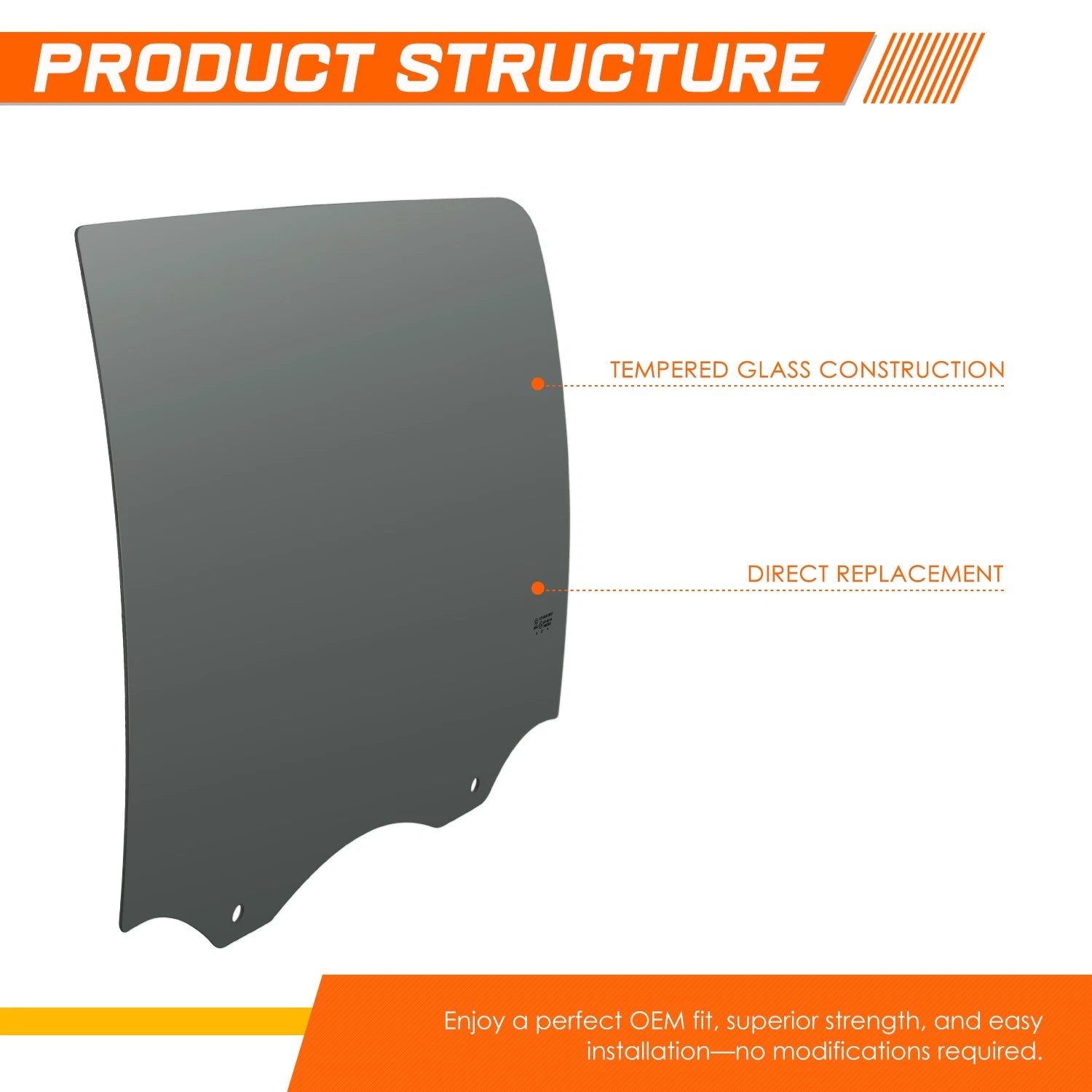 Rear Left Door Window Tempered Glass for Ford F150 F250-F450 SD (2015–2025)
