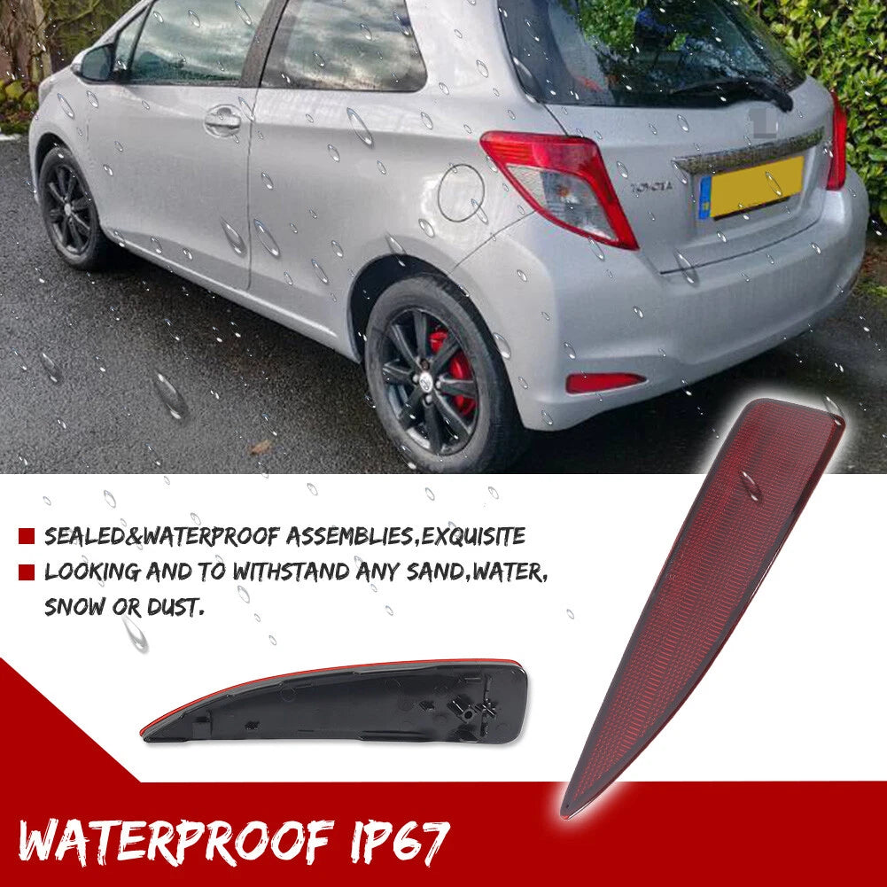 Pair Rear Bumper Reflector Lights for Toyota Yaris (2012–2014)