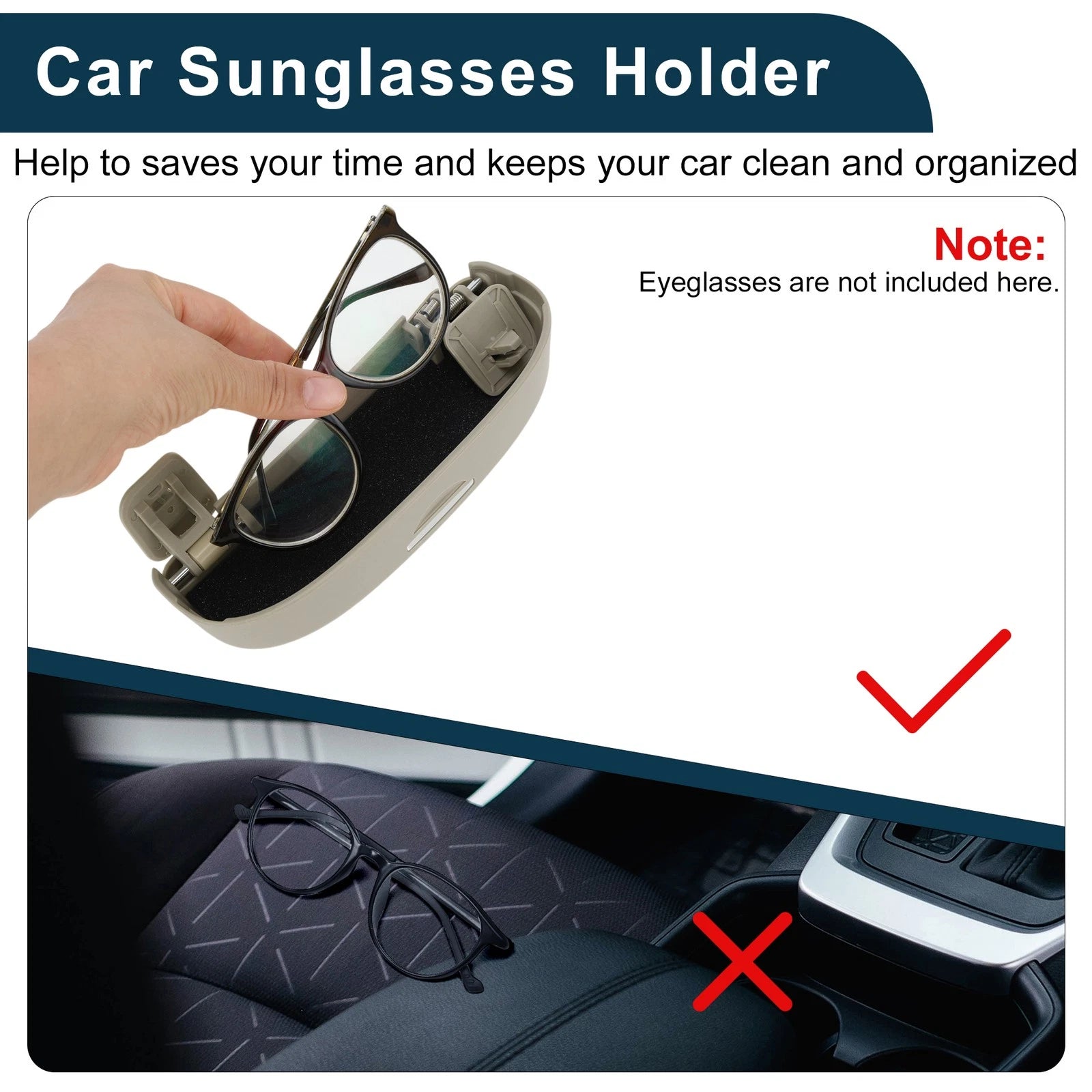 Sunglasses Case for Ford Puma MK2 ST Line X (2020–2025) ABS Beige