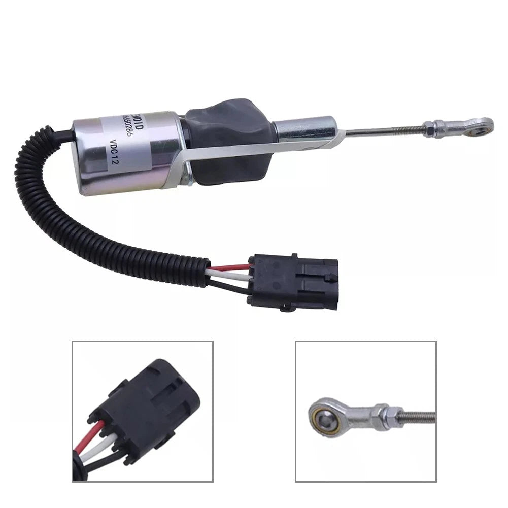 12V Fuel Shutoff Solenoid RE55415 for John Deere 4555 7600 8560 (1985–1995)