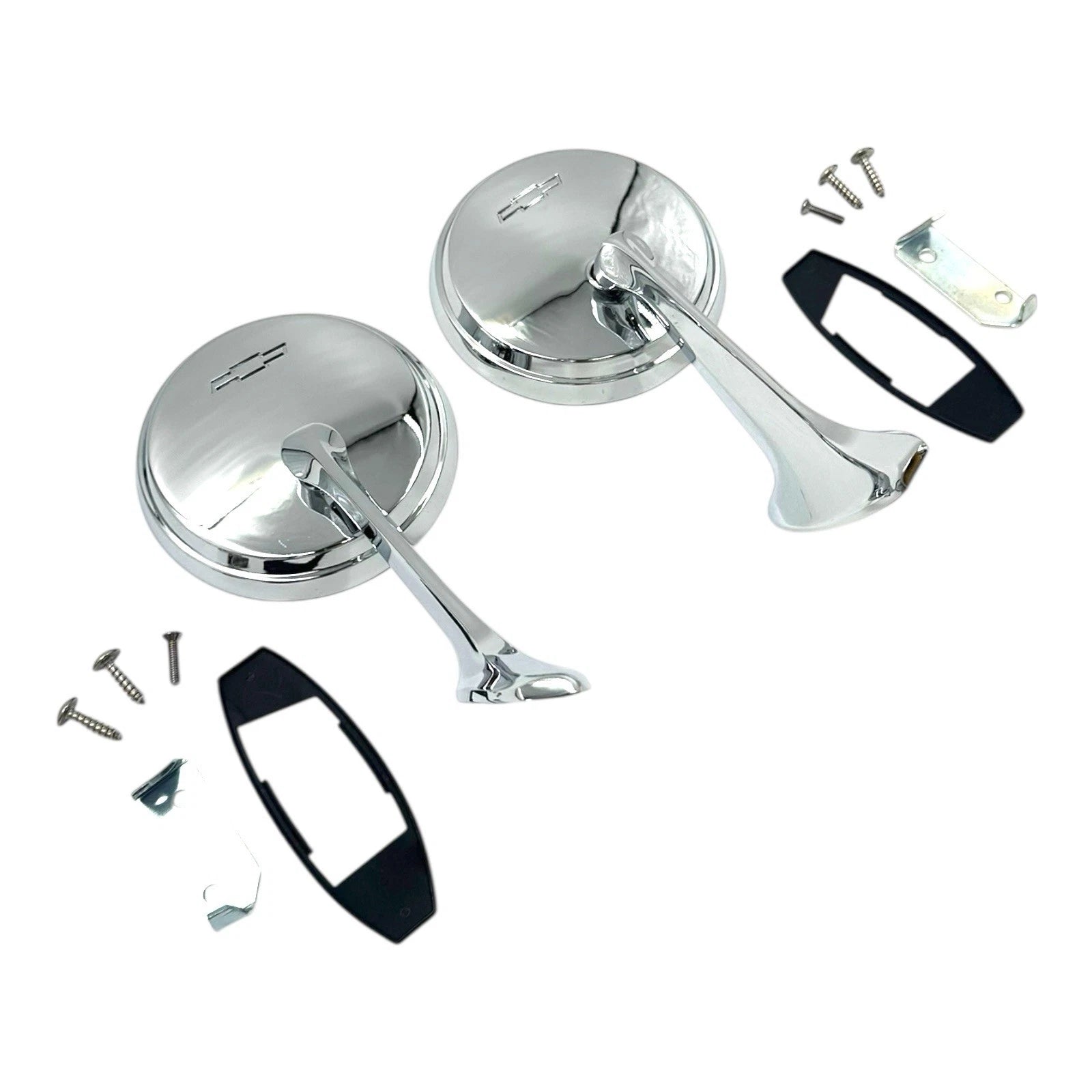 Left Chrome Exterior Door Mirror Replacement for 1965–1966 Chevy Impala