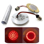 2X 3" Red Flat Style 1157 Rear Turn Signal LED Inserts for Harley Davidson (USA)